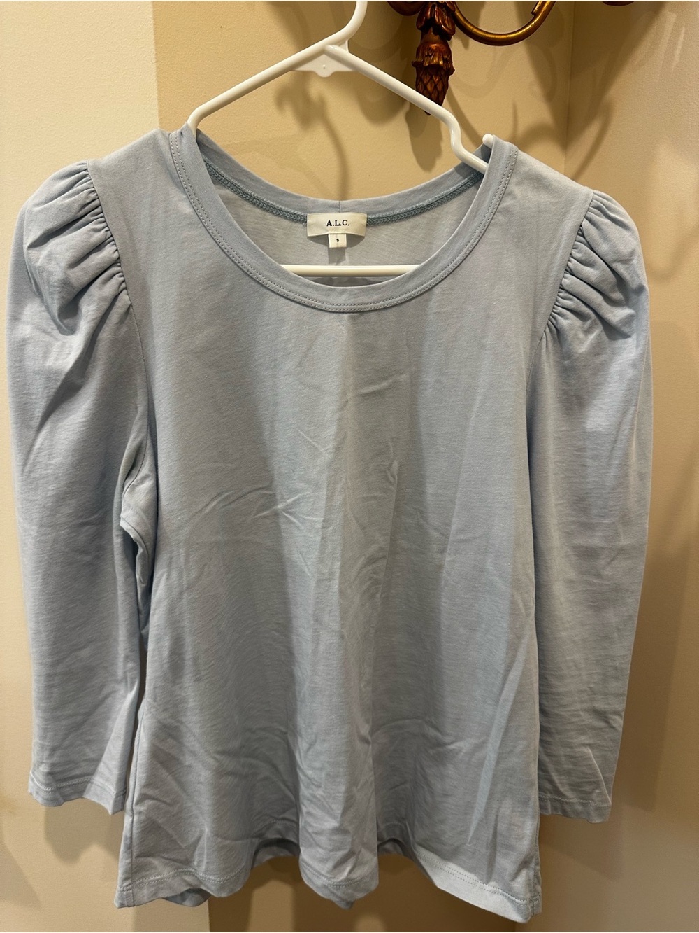 A.L.C. Light Blue Puff-Sleeve Long Sleeve Tee